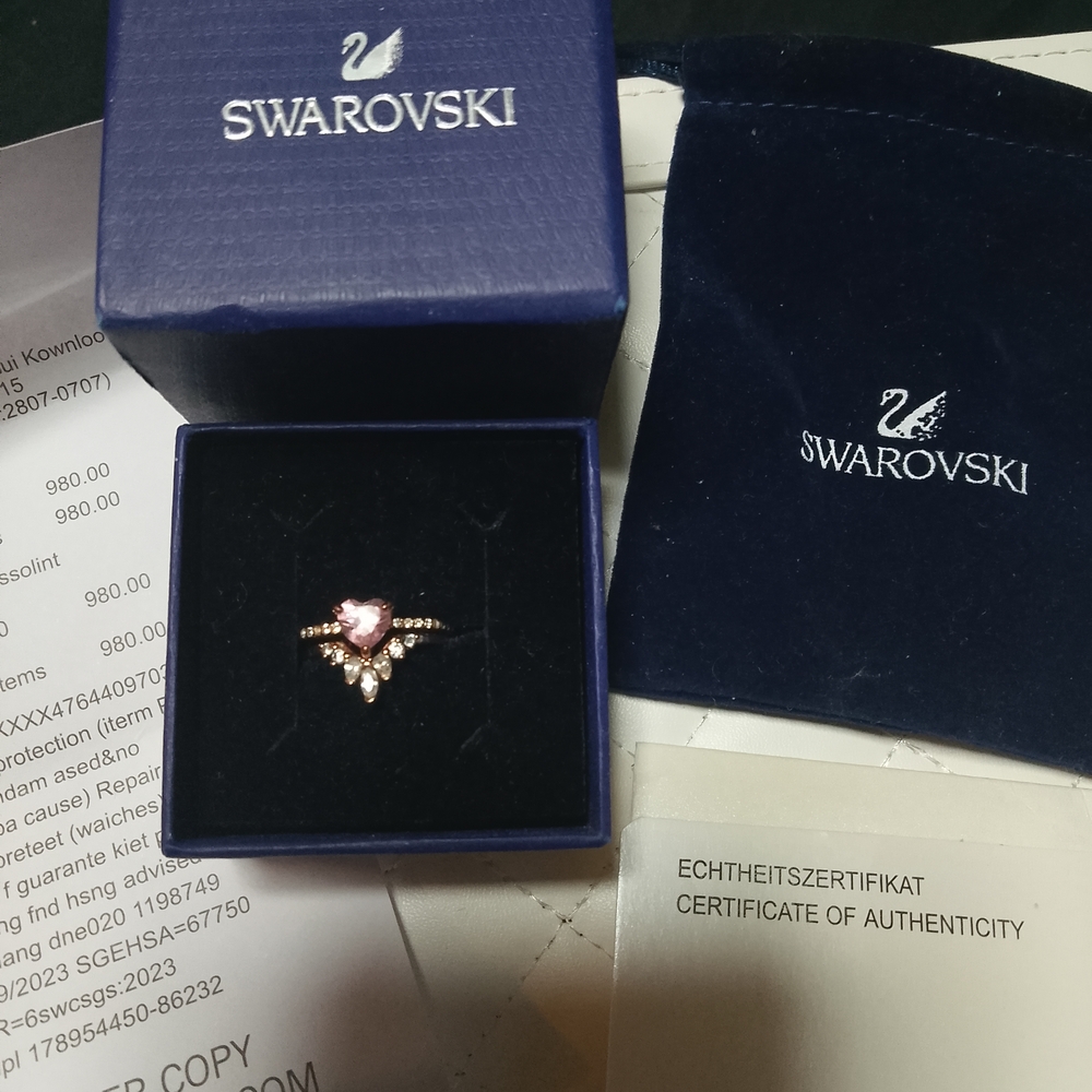 Swarovski Pink Heart Ring